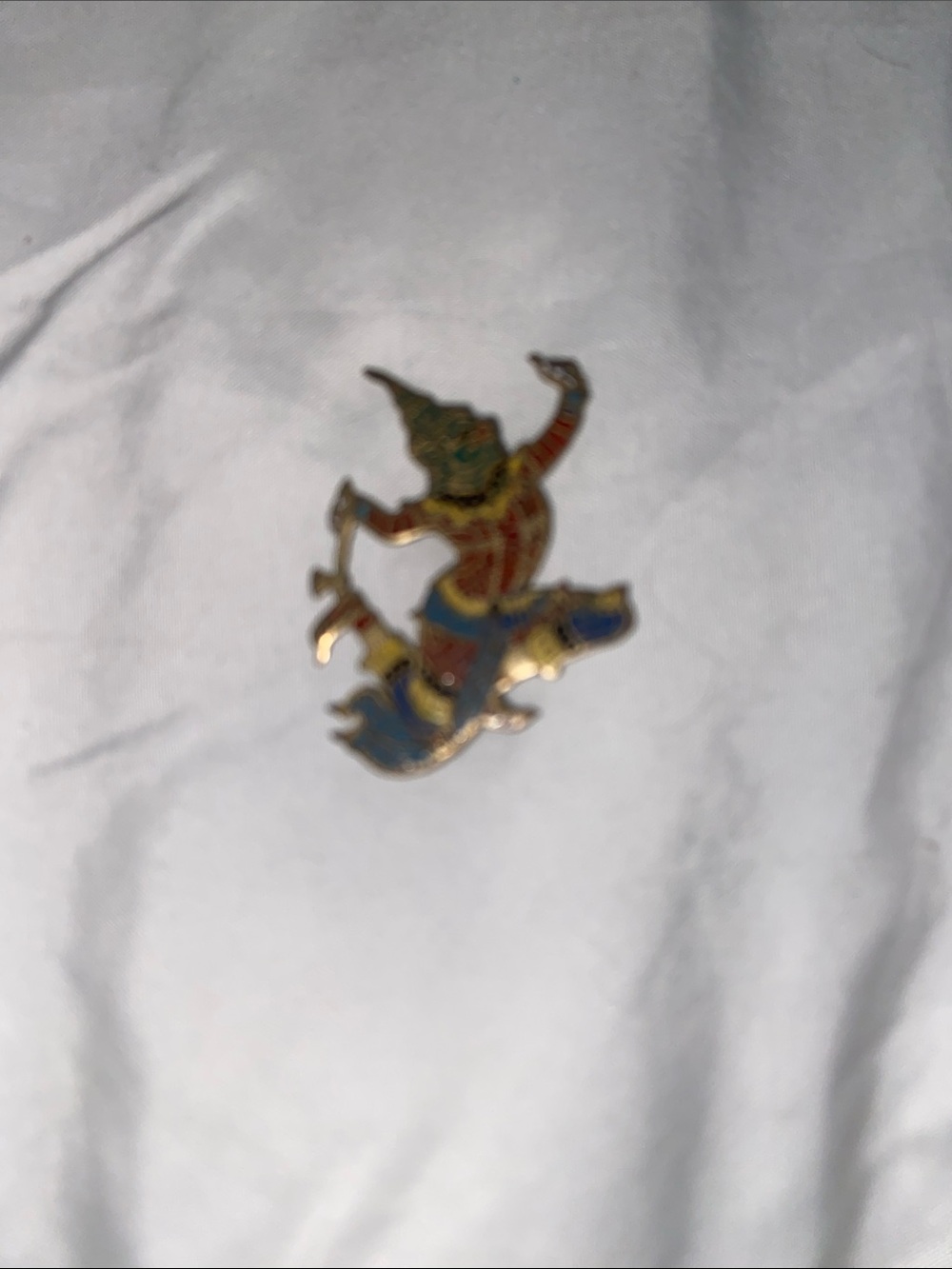 Vintage Siam Sterling Silver Enamel Brooch Pin